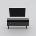 Stylish Modern TV Stand Design With Three Functional Drawers And Sturdy Wooden Legs