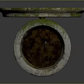 Round Moss Covered Stone Pot With Lid And Small Bowl For Garden Decor