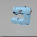 Blue Modern Sewing Machine with Round Knob Needle And Stable Base 3d model