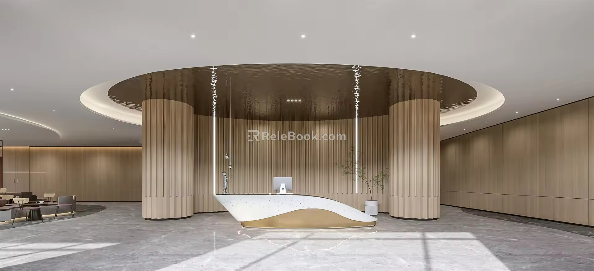 Modern Front Desk 3d model