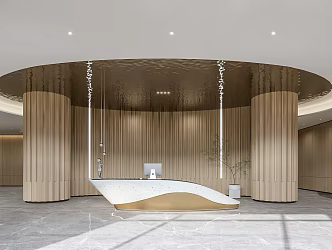 Modern Front Desk 3d model