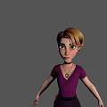 Game Movie Character Female With Short Hair Purple Top And Dark Pants