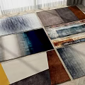 Various Colored Square Rugs With Abstract Textures And Modern Designs For Home Interiors