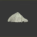 White Crocheted Hat with Openwork Grid Design and Fringed Edges 3d model