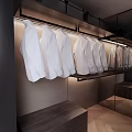 Modern Walk-in Closet Interior Design With Open Hanging Space And Storage Units
