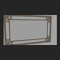 Elegant Ornate Framed Mirror With Carved Beige Border And Interior Reflection