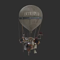 Vintage Intrepid Hot Air Balloon Design With Mechanical Details And Structure
