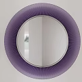 Round Purple Pleated Frame Mirror Stylish Design For Modern Interior Wall Decor 3d model