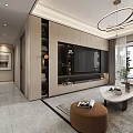 Elegant Modern Dining Living Room Interior With Dining Table Chairs Chandelier And Wine Cabinet