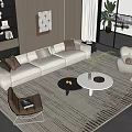 Modern sofa coffee table combination 3d model