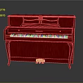 Elegant Red Upright Piano Musical Instrument With Wooden Body And Classic Design