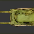 Green Leather Shoulder Bag with Adjustable Straps Open Buckle and Interior Lining