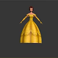 Game Movie Character Belle In Yellow Off Shoulder Ball Gown With Red Hair