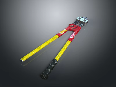 Professional Hardware Tool Red And Yellow Handle Crimper Pliers For Electrical Wire Crimping Work 3d model