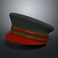 Military Style Dark Green Cap Featuring Red Brim And Green Stripe Everyday Essential Accessory
