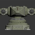 Olive Green Military Weapon With Dual Cannons Turret Structure And Mechanical Base Design
