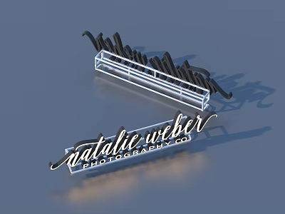 Decorative Metal Signs Featuring Handwritten Welcome Message And Photography Logo Design 3d model