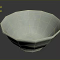 White Octagonal Ceramic Bowl With Smooth Surface For Daily Household Use