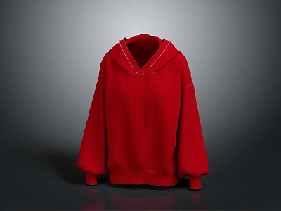 Red Hoodie With Comfortable Design For Daily Casual Wear Use 3d model