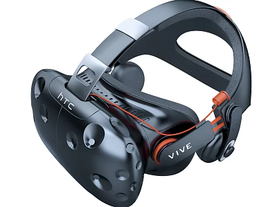 VIVE VR Headset With Black Design Adjustable Headband And Built in Headphones 3d model