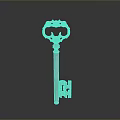 Decorative Silver Key With Ornate Handle And Shiny Metal Finish