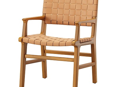 Log-style rattan armchair single chair 3d model