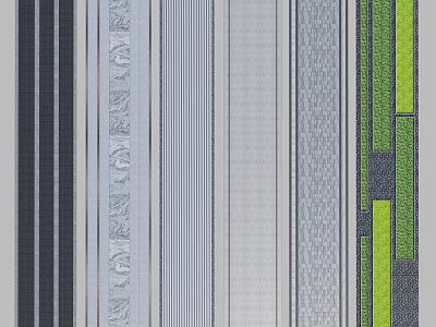 Garden Decor With Gray And Green Striped Patterns For Outdoor Landscaping 3d model