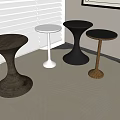 Nordic Side Table Coffee Table Round Table Italian Style Light Luxury Solid Wood Corner Table 3d model