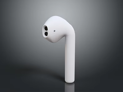 Computer Wireless Headphones White Design With Long Handle And Mic Holes 3d model
