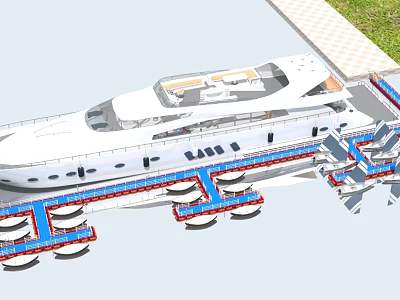 Large ship dock docking pontoon platform 3d model Large ship dock docking pontoon platform 3d model