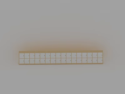 Rectangular Measuring Tool With White Surface And Black Scale Markings 3d model