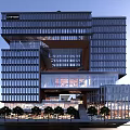 Modern Commercial Complex With Glass Facade Multi Level Structure And Open Atrium 3d model