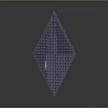 Abstract Purple Geometric Pyramid With Grid Texture On Gray Background