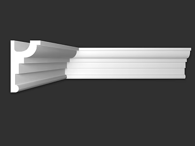 White Layered Decorative Molding With Smooth Edges For Interior Design 3d model