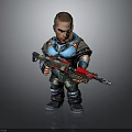 Detailed Military Soldier Figure Holding Rifle In Combat Gear Action Pose