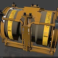 Yellow Industrial Equipment Featuring Cylindrical Components Metal Frame And Warning Labels