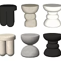 Modern Minimalist Side Tables With Rounded Shapes Various Colors And Stacked Designs