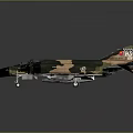Camouflage Fighter Jet With Missiles Under Wings And Detailed Paint On Gray Display Background