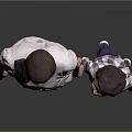 Animated Game Movie Characters Female White Top Pink Pants Boy Plaid Shirt Holding Hands
