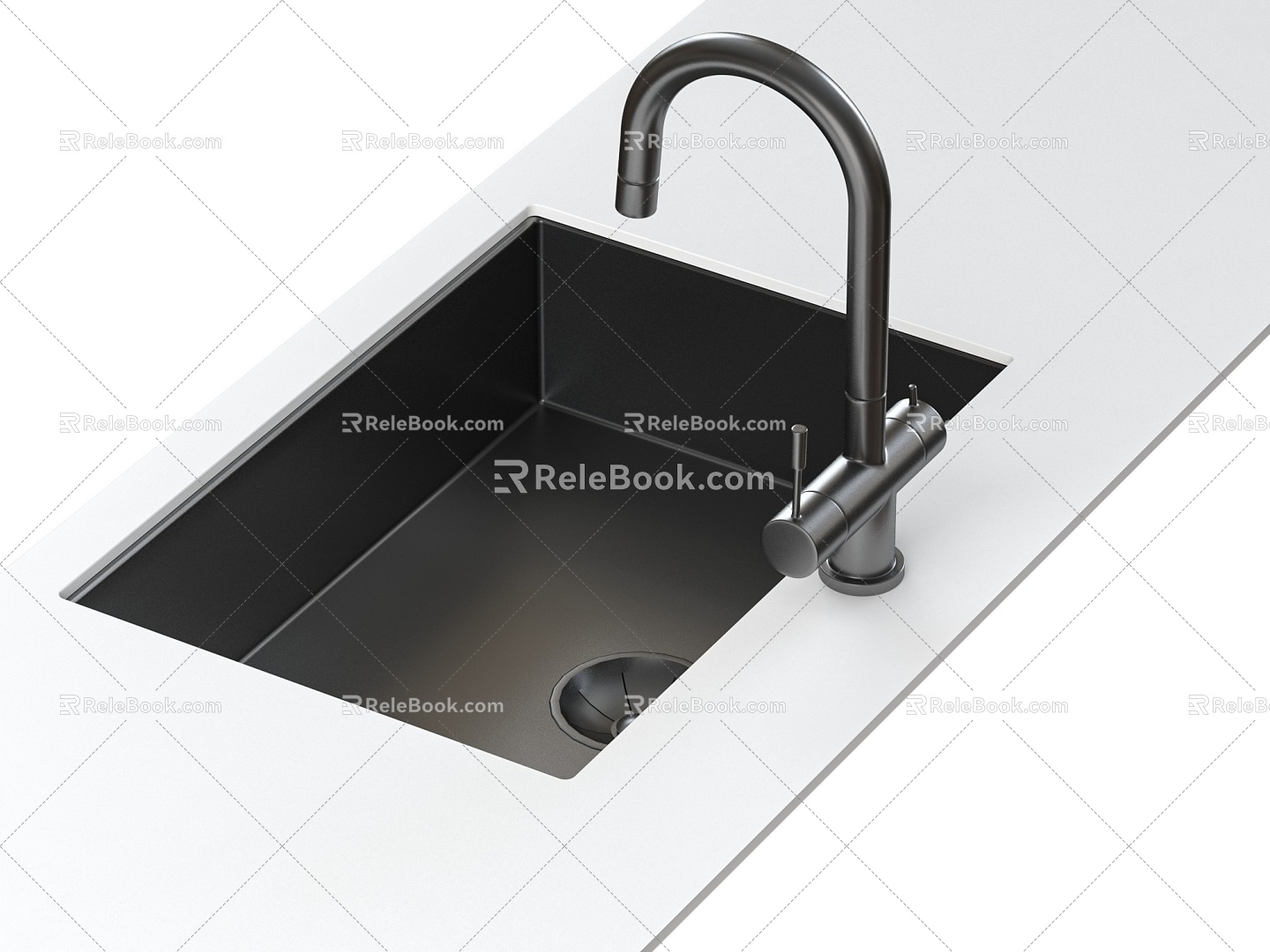 Stainless steel sink wash basin under counter basin stainless steel wash basin kitchen ornaments cabinet 3d model