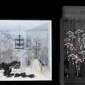 Creative Window Display Design With Various Decorative Elements And Artistic Styling