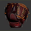 Durable Wilson Burgundy Leather Baseball Glove With Orange Laces And Stitching