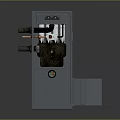 Gray Enclosed Industrial Equipment Featuring Internal Mechanical Components And Pipes
