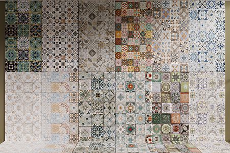 Tile patchwork tile art tile antique tile 3d model