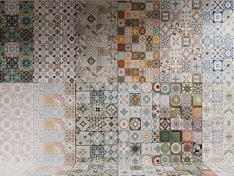 Tile patchwork tile art tile antique tile 3d model