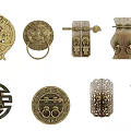 Traditional Chinese Decorative Door Handles With Carved Patterns And Vintage Designs