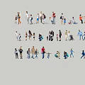 Modern 2d Characters Material Characters Tourist Characters Parent-Child Characters 3d model