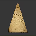 Ancient Egyptian Pyramid Sculpture With Intricate Carved Hieroglyphs And Symbols