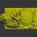 Traditional Carved Stone Lion Statue With Base And Small Cub Details