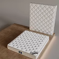 White Spring Mattress Home Bedding Essential With Diamond Stitching Small Hole Pattern On Wooden Platform